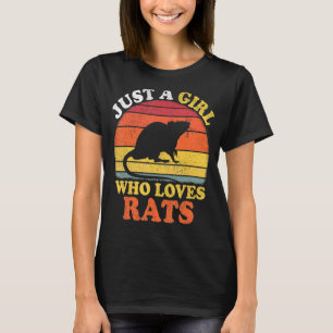 Ratte Vintage Nur Ein Mädchen Das Ratten Liebt T-Shirt