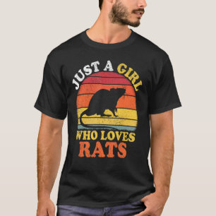 Ratte Vintage Nur Ein Mädchen Das Ratten Liebt T-Shirt