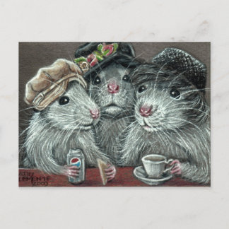 Ratten für Hasen, die das Mittagessen nach der Pos Postkarte
