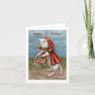 Ratten-Kap und Korb, alles Gute zum Geburtstag! Karte