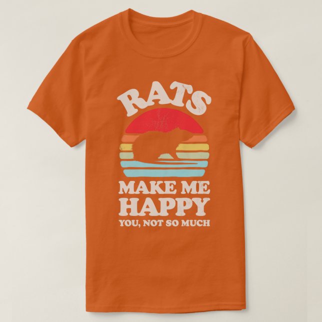 Ratten machen mich glücklich, ein Sunset Retro für T-Shirt (Design vorne)