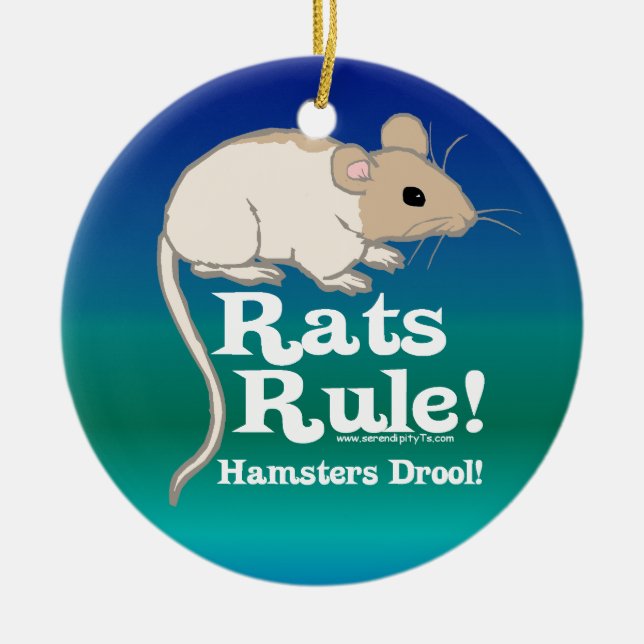 Ratten-Regel! Keramik Ornament (Vorne)