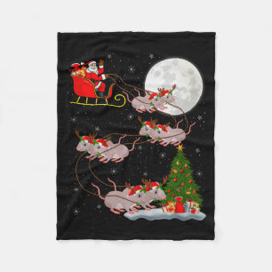 Ratten Santa Schlitten Fliegend Lustig Magischer W Fleecedecke
