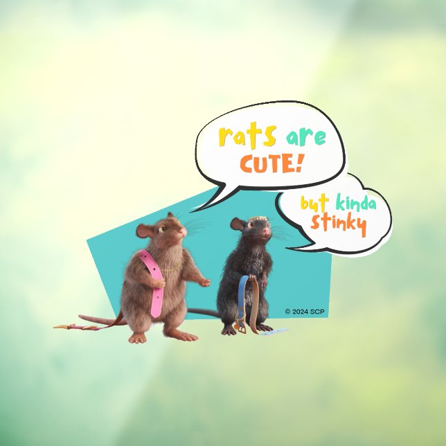 Ratten sind Niedlich, aber Kinda Stinky Fensteraufkleber (Blatt 3)