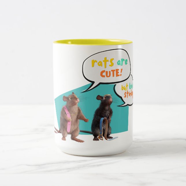 Ratten sind Niedlich, aber Kinda Stinky Zweifarbige Tasse (Mittel)
