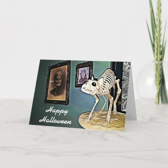 Ratten, Skeletons and Witches Halloween Card Karte (Vorderseite)