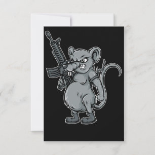 Ratten-Soldat-mit-Gewehr-Illustration Einladung