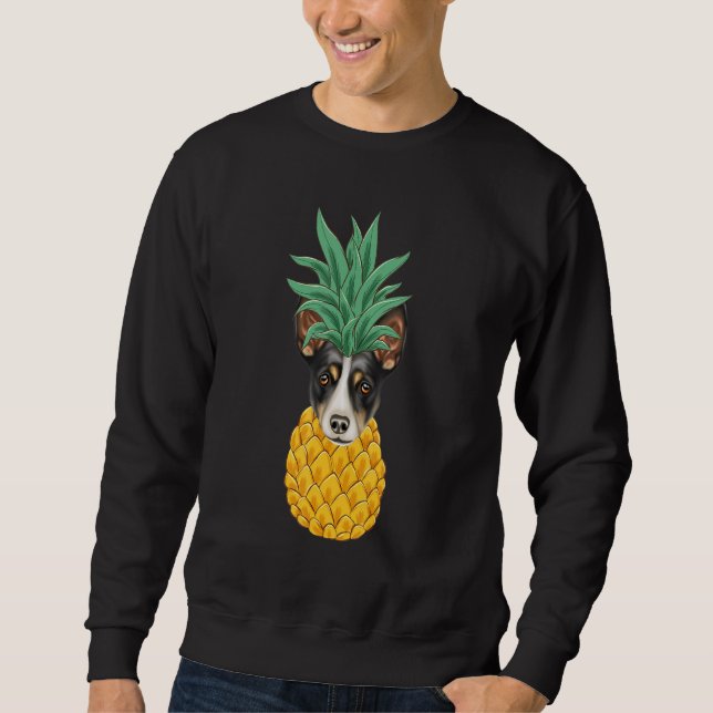 Ratten Terrier Ananas Hund Sweatshirt (Vorderseite)