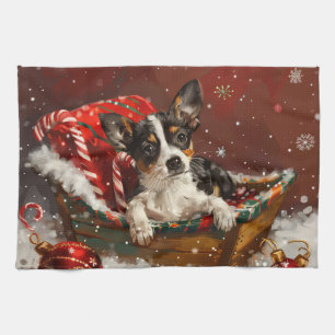 Ratten Terrier Hund Weihnachten Festlich Geschirrtuch