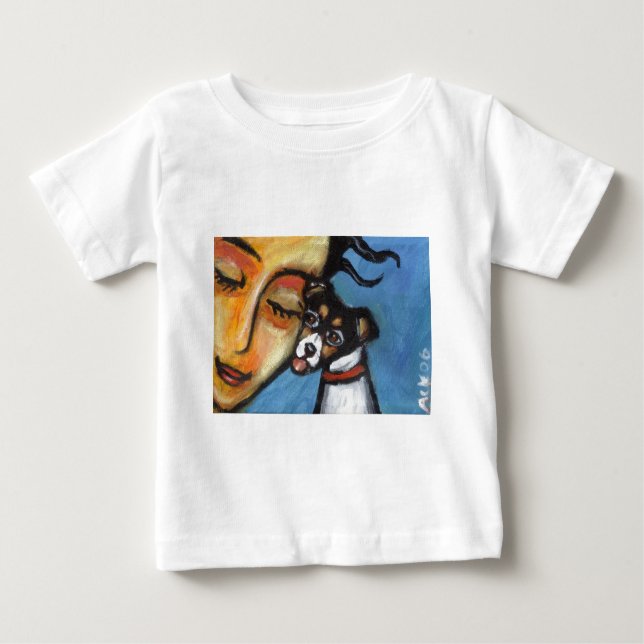 Ratten-Terrier-Kuss Baby T-shirt (Vorderseite)
