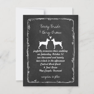 Ratten Terrier Silhouetten Hochzeitsankündigung Einladung