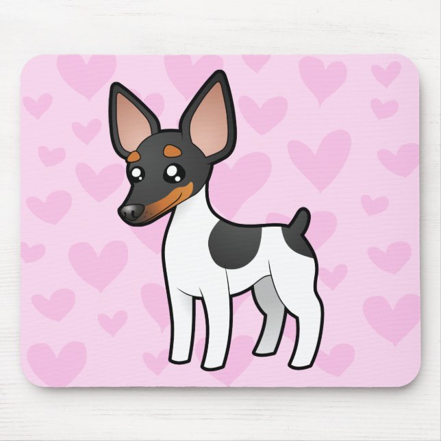 Ratten-Terrier-/Spielzeugfox-Terrier-Liebe Mousepad (Vorne)