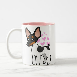 Ratten-Terrier-/Spielzeugfox-Terrier-Liebe Zweifarbige Tasse