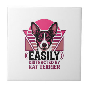 Ratten Terrier Vintage leicht ablenkbare Hundeshir Fliese
