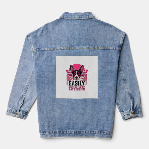 Ratten Terrier Vintage leicht ablenkbares Hundeshi Jeansjacke