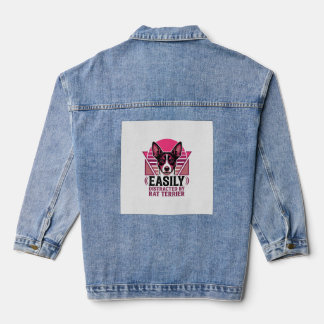 Ratten Terrier Vintage leicht ablenkbares Hundeshi Jeansjacke