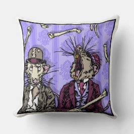 Ratten und Knochen - Pop Goth Nightmare Surreal Sq Kissen