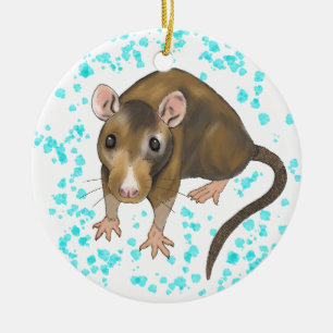 Ratten-Wasserfarbe Keramik Ornament