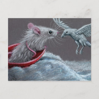 Ratten-weiße Raben-Postkarte Postkarte