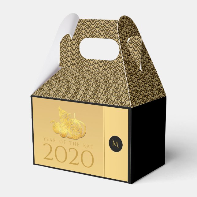 Rattenjahr 2020 Früchte Elegant Monogram G Gevor B Geschenkschachtel (Vorderseite)
