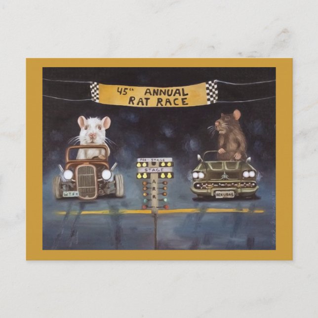 Rattenrasse Postkarte (Vorderseite)
