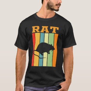 Rattenschatten-Silhouette in Retro-Farben T-Shirt