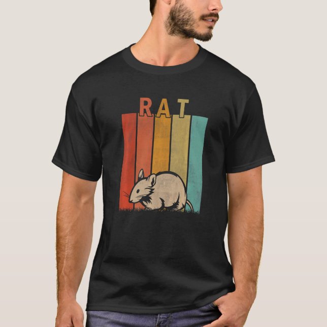 Rattenweibchen Niedlich Ratte Retro T-Shirt (Vorderseite)