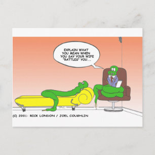 Rattlesnake in Therapy Funny Gifts & Sammlerstücke Postkarte