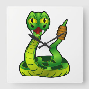 Rattlesnake Quadratische Wanduhr