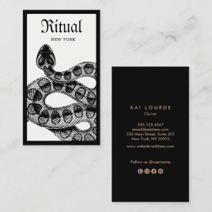 Rattlesnake Snake Macabre Business Card Visitenkarte