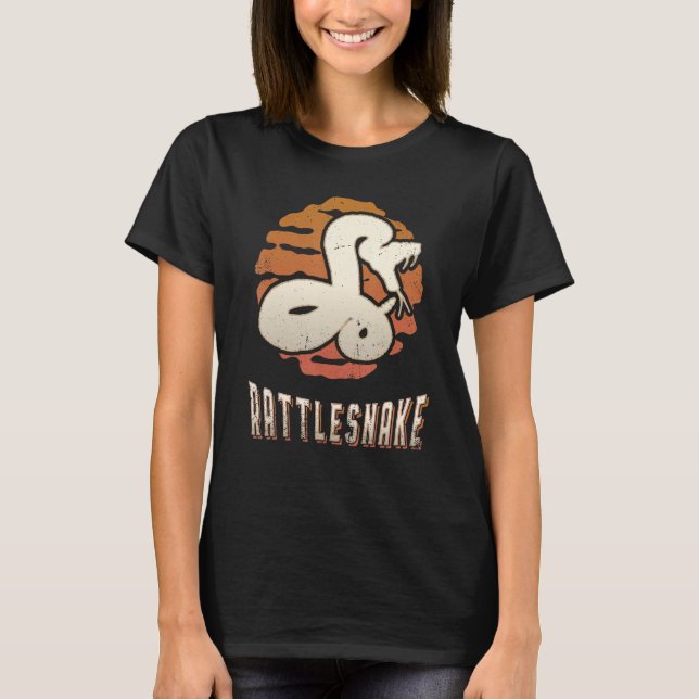 Rattlesnake Vintage Retro Classic Animal Sunset T-Shirt (Vorderseite)