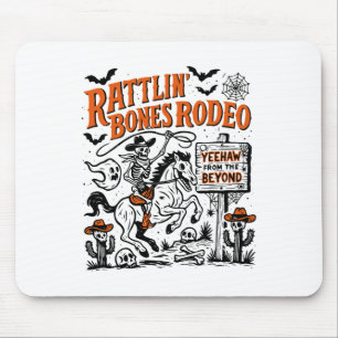 Rattlin' Bone Rodeo Western Cowboy Halloween Spook Mousepad