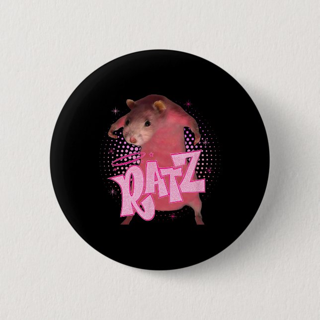 Ratz Fun Pink Mouse Rat Meme Men Halloween C Button (Vorderseite)