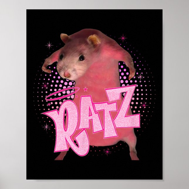 Ratz Fun Pink Mouse Rat Meme Men Halloween C Poster (Vorne)