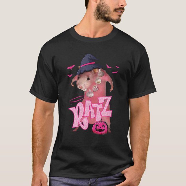 RATZ Pink Meme Pumpkin Halloween Funny Premium Cos T-Shirt (Vorderseite)