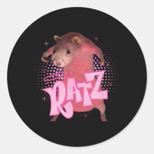 Ratz Spaß Pinke Maus Ratte Meme Männer Frauen Hall Runder Aufkleber