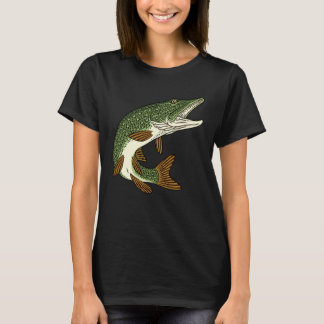 Raubfisch Angelhecht Motiv für Angler und  T-Shirt