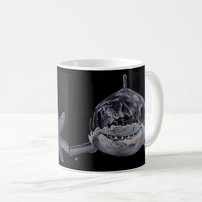 Raubfisch des Meeres Gemälde von Alfred Fox Kaffeetasse (VorderseiteRechts)