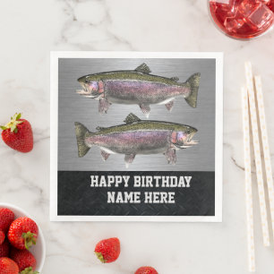 Raubfische Regenbogenforelle Geburtstag Serviette