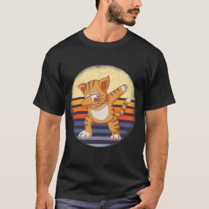 Raubkatze, lustiges Katzen-Dabbing, Vintager Katze T-Shirt