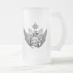Raubvogel-Jesus-Lieben Sie Mattglas Bierglas