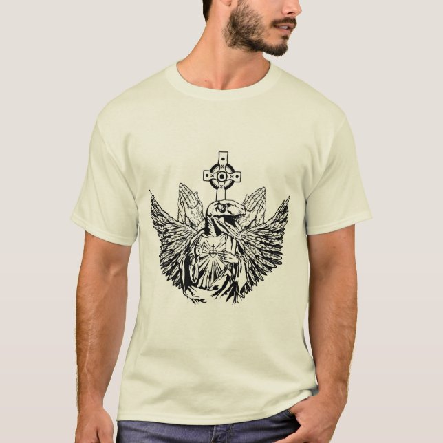 Raubvogel-Jesus-Lieben Sie T-Shirt (Vorderseite)