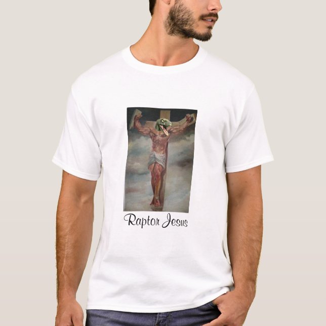 Raubvogel Jesus mit des Gebets Rückseite an T-Shirt (Vorderseite)