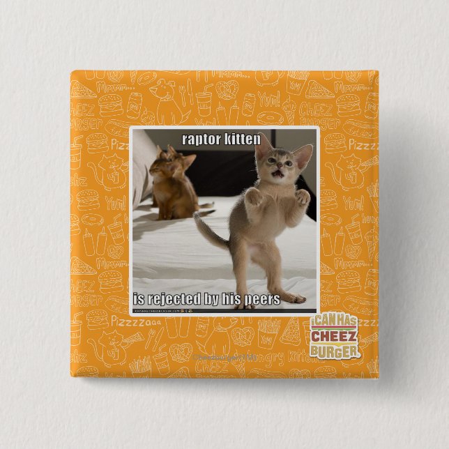 Raubvogel-Kätzchen Button (Vorderseite)