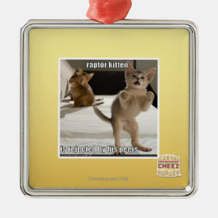 Raubvogel-Kätzchen Silbernes Ornament