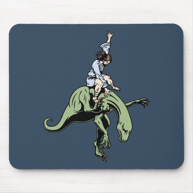 Raubvogel-Rodeo Jesus Mousepad (Vorne)