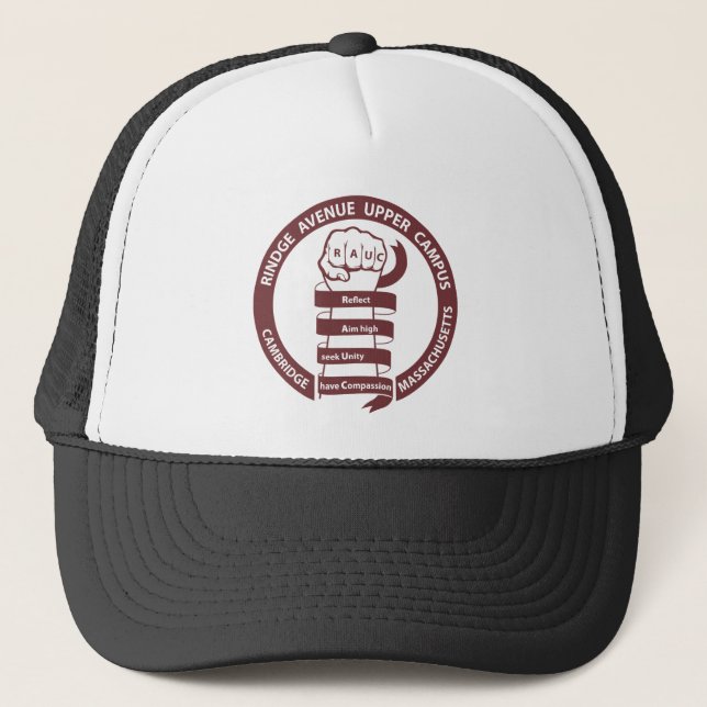 RAUC hat with maroon logo Truckerkappe (Vorderseite)