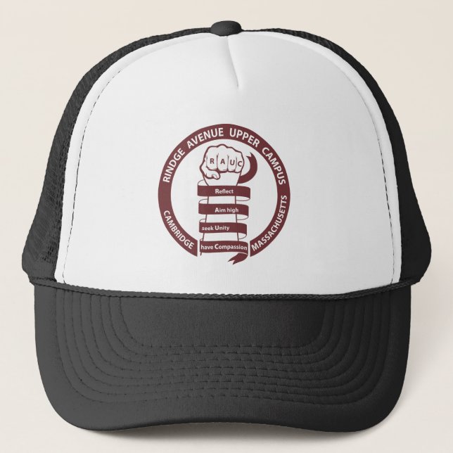 RAUC Trucker Style Hat Maroon Logo Truckerkappe (Vorderseite)