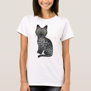 Rauch Ägyptische Mau Niedliche Zeichentrick-Katze T-Shirt