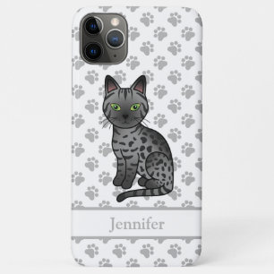 Rauch Egyptian Mau Niedlicher Cartoon Cat & Name Case-Mate iPhone Hülle